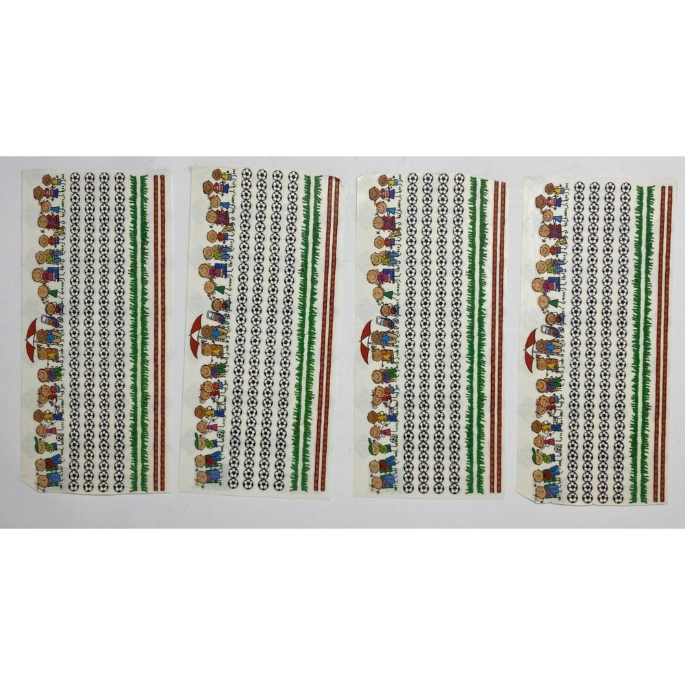 MAMBI Stickers Soccer Border Me & My Big Ideas Lot 4 Sheet Strips Decorative Lot